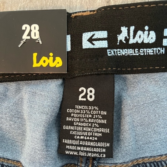 Lois Peter 28/34 Slim 1660 Mid-low Waist Tapered Leg Jeans Denim Blue - Picture 10 of 16